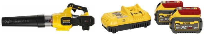 Set DEWALT Flexvolt Akku-Axialgebläse 54V, Basisversion DCMBA572N-XJ + Starter-Set 2xAkku 54V /108 Wh DCB118T2-QW