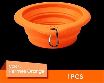 USA Free Shipping Shop Collapsible Dog Bowl Portable Silicone Travel Pet Bowl With Carabiner For Dogs & Cats red