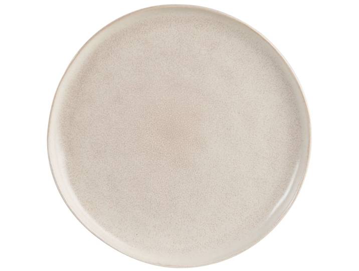 Flacher Teller aus Steingut, beige