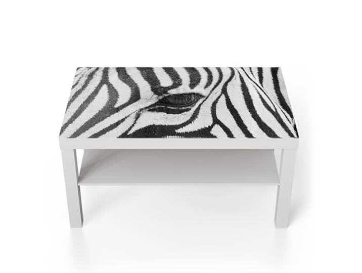 DEQORI Glastisch weiß groß 90x50 cm Motiv Blick der Wildnis ausgefallener Beistelltisch aus Glas Hochglanz Couchtisch fürs Wohnzimmer moderner Couch Tisch mit Design