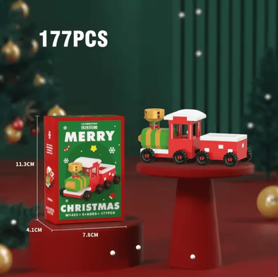 Uplift Curations Christmas Building Block Series Santa Claus & Reindeer Brick Set For Holiday Fun train