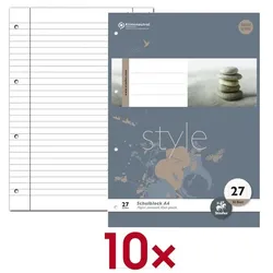 Staufen 10x Briefblöcke »Style gelocht« liniert A4 50 Blatt grau
