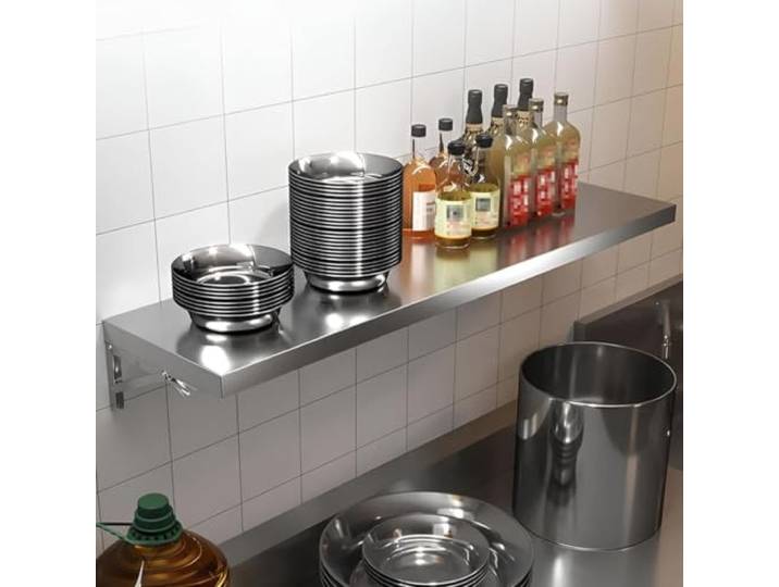Gaommini Gewürzregal, Küchenorganisator, Regal – Wandklapptisch aus Edelstahl, Drop-Leaf-Esstisch, Kleiner Frühstücksbartisch(L90xW50cm/L35xW20in)