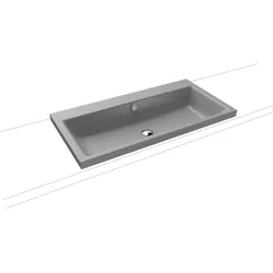 Kaldewei PURO Aufsatzwaschtisch, 900x460 mm, Randhöhe 40 mm, alpinweiß, mit Überlauf, Perl-Effekt, Schallschutz