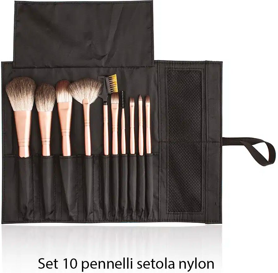 Set 10 pennelli setola nylon per trucco make up