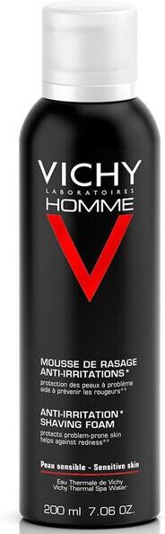Vichy Homme Schiuma da Barba Anti Irritazioni Pelli Sensibili Senza Alcool 200ml