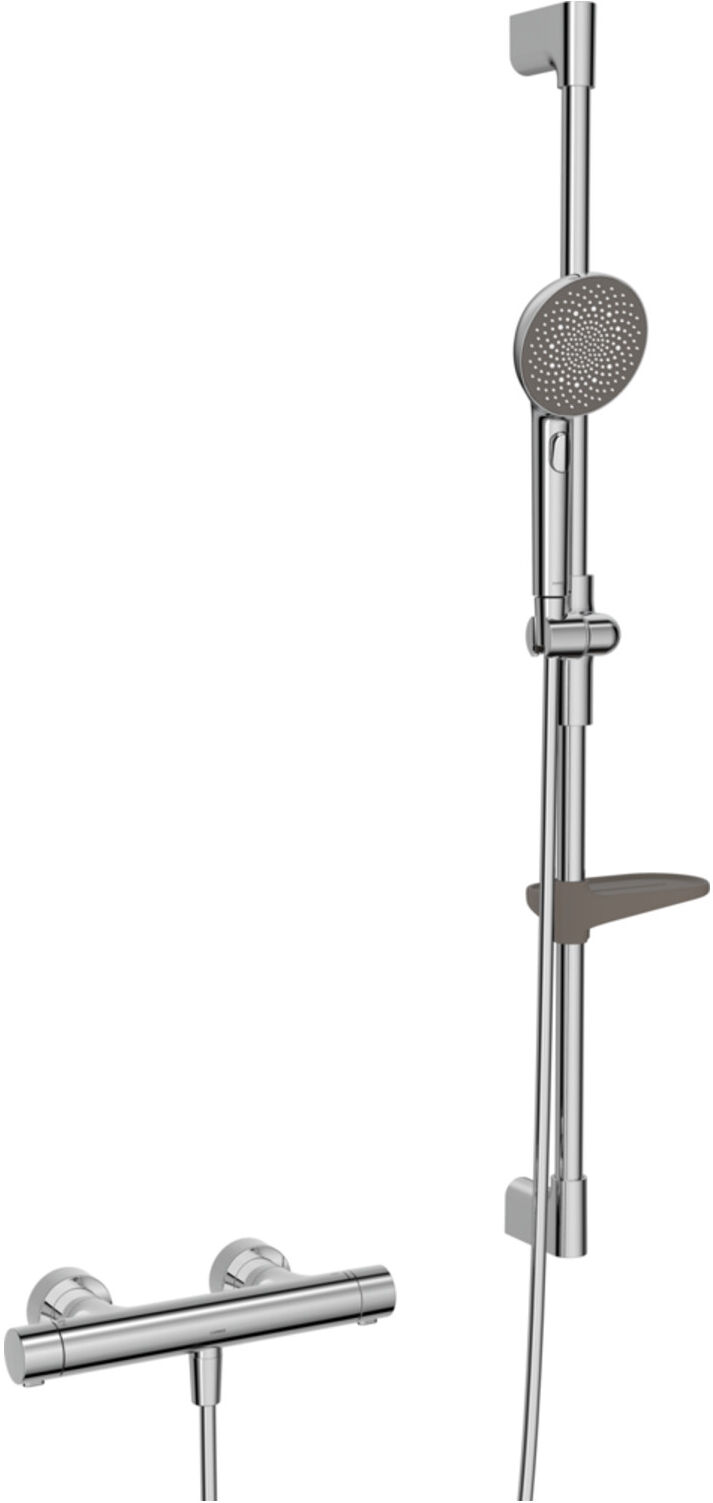 Duschsystem HANSAPRISMA m Thermostat, Wandmontage, 970mm, chrom (48130431)