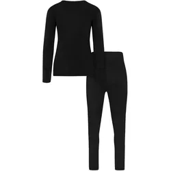 Normani, Damen, Funktionsshirt, Merino Unterwäsche Umstandsmode Set- Langarm-Shirt und Unterhose - 8795 (S), Schwarz, S