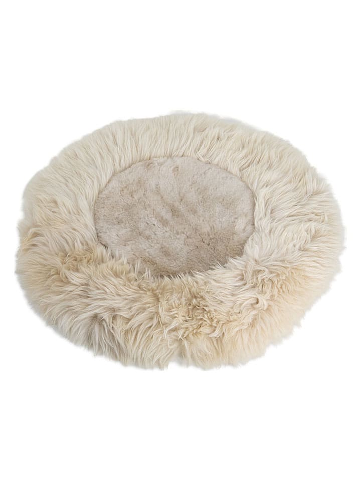 Native Home Schaffell-Tierbett in Creme - Ø 50 cm - onesize