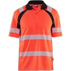 Warnschutz UV Poloshirt "3595" - XL - rot/schwarz