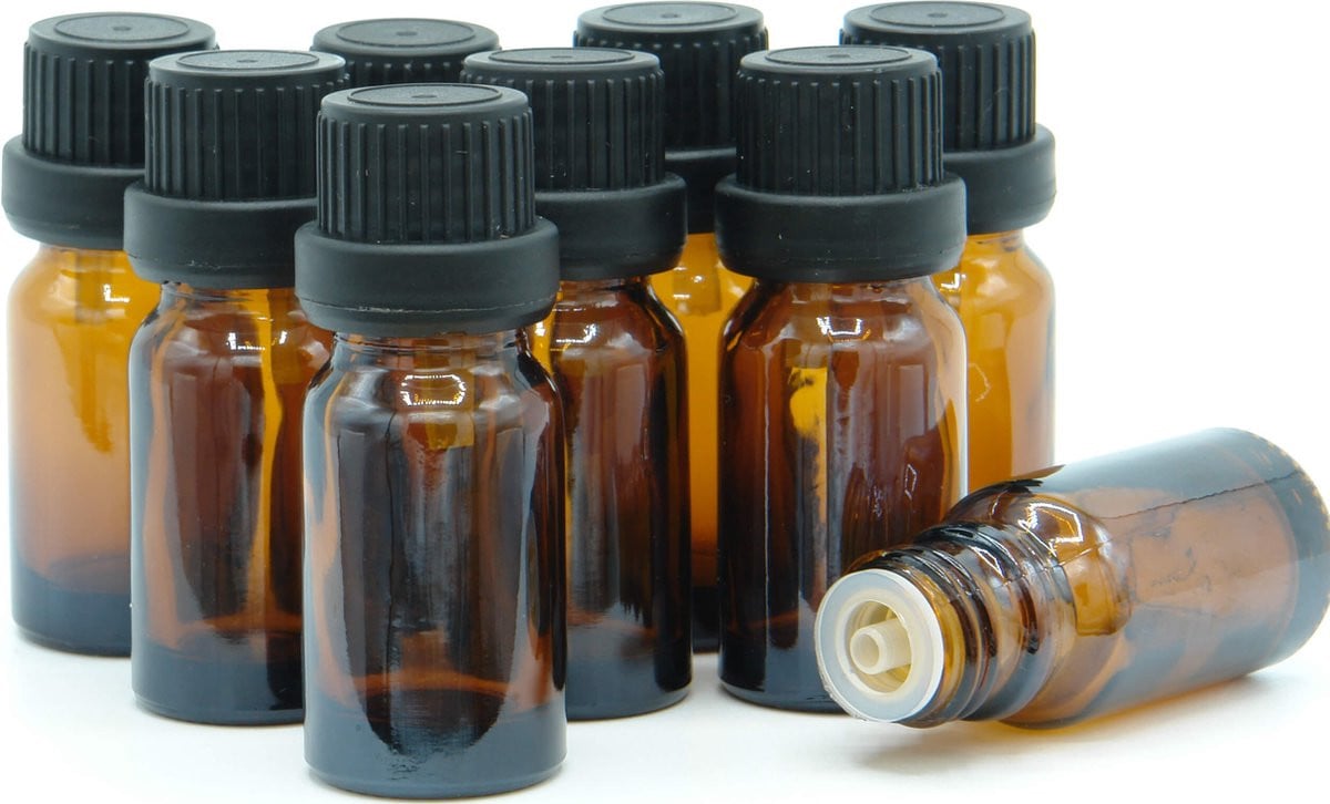 100 stuks Lege Glazen Druppelflesjes van 10 ml met Garantiesluiting
