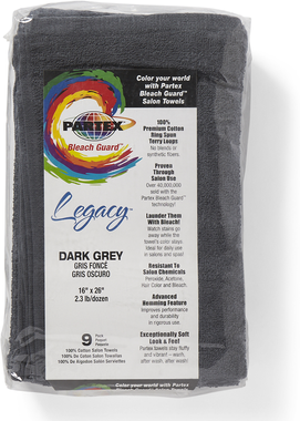 Partex Bleach Guard Dark Gray Cotton Towels