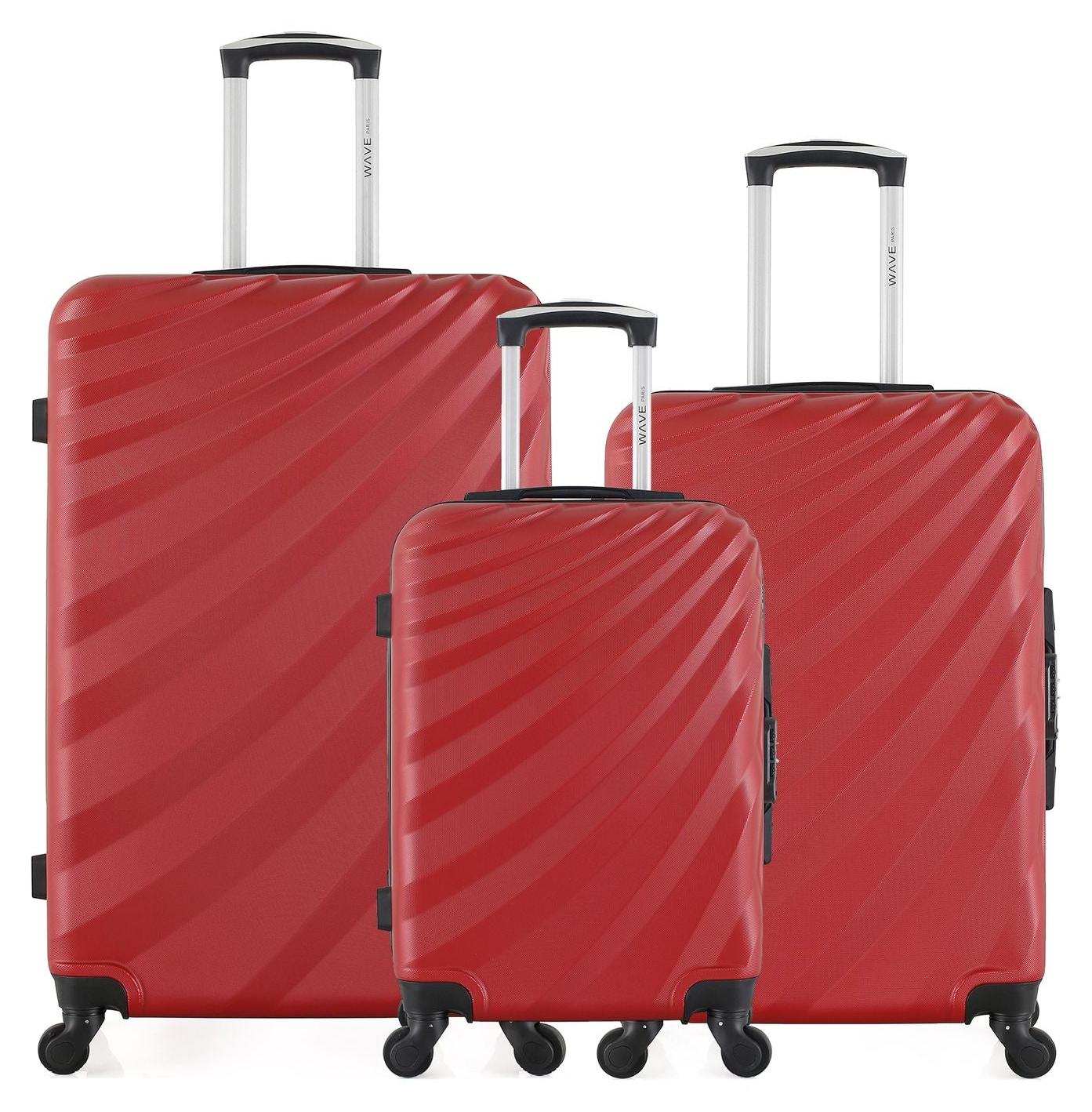 WAVE PARIS - Set bestehend aus 3 Koffern - Großer Koffer, Weekender und Handgepäckkoffer - Modell DANUBE