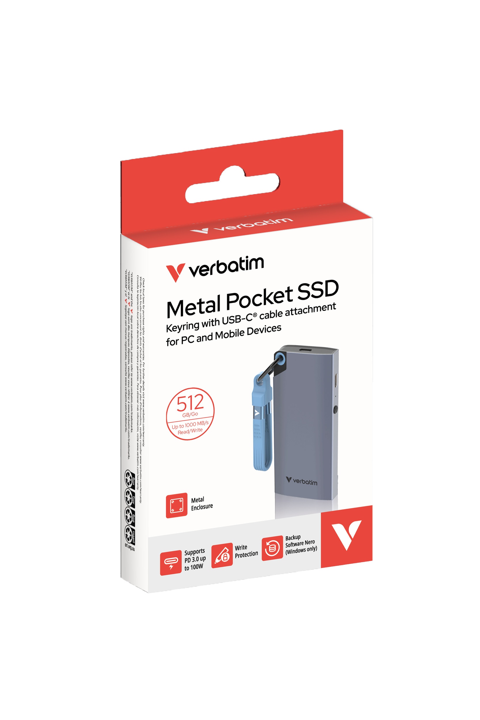Verbatim Store `n` Go Portabele 256GB externe Festplatte (SSD) USB-C Schwarz 53249