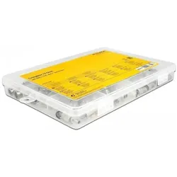 Delock Crimpbox 70-teilig 75 Ohm mit BNC, TNC und F Konnektoren, Elektronikkabel + Stecker, Silber