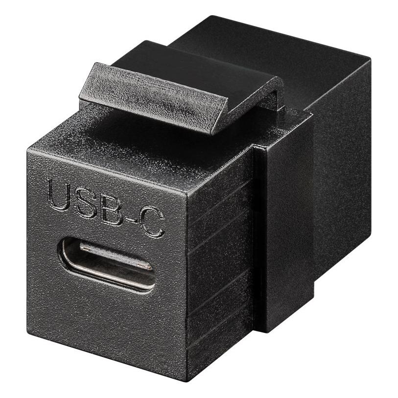 Goobay Keystone-Modul USB-C-Verbinder, USB 3.2 Gen 2 10 Gbit/s, schwarz (Keystone Modul) (61261)