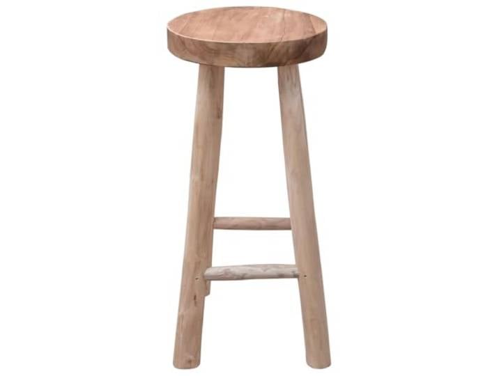 HBBMGYD Barstuhl aus massivem Teakholz, rustikales Design Hocker bereits montiert, keine Montage erforderlich, gebogene Beine, einzigartige Holzmaserung, Verwendung im Innenbereich