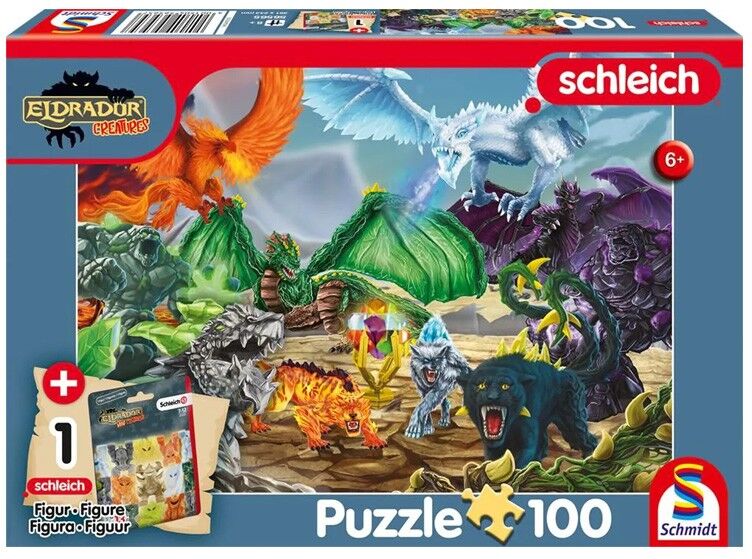 Puzzle 100 pcs avec une figurine Créatures d'Eldrador : Bataille pour le Super Cristal - Schmidt