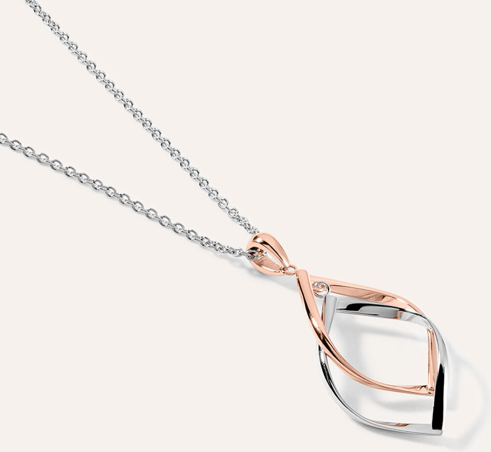 Stroili Collana Sunrise Acciaio Bicolore Bianco / Rosa Collezione: Sunrise Bicolore Bianco / Rosa