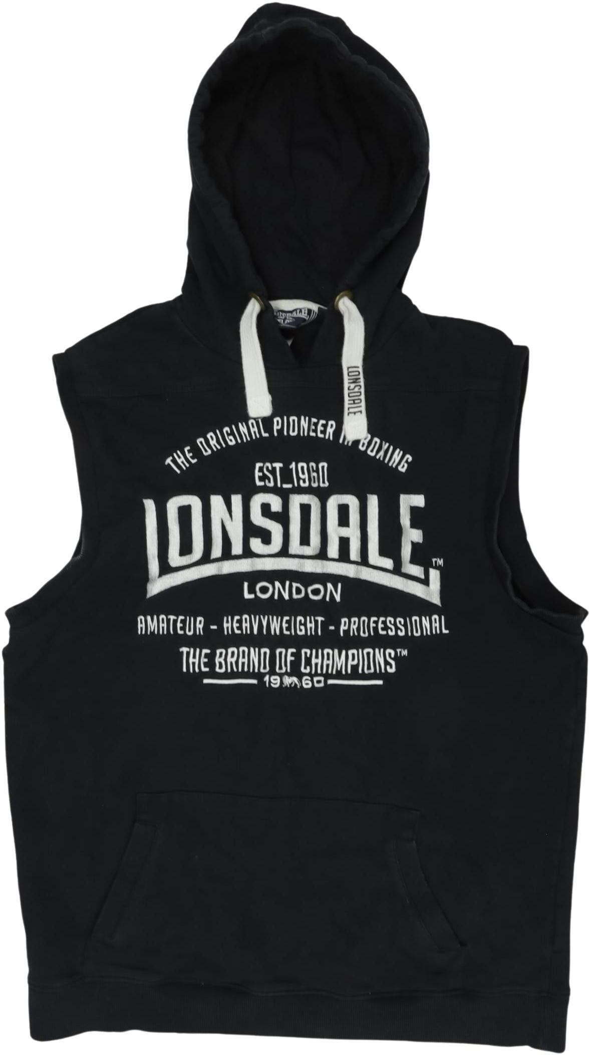 Lonsdale London Herren Kapuzenpullover, Marineblau, Gr. M, Baumwolle - Second Hand