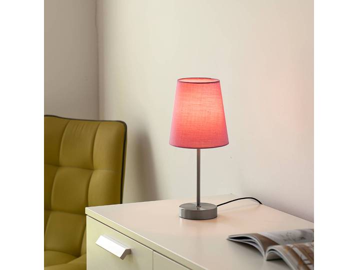 Lampe Heinrich Ø 14cm Rose foncé Coton E14