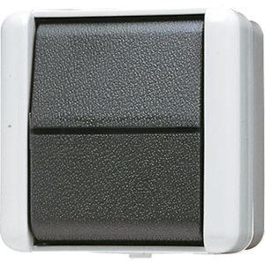 Jung Lichtschalter 807 W, WG 800, grau, Aufputz, Feuchtraum IP44, Kreuzschalter