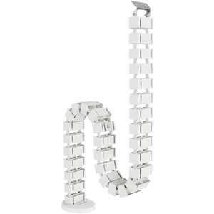 Fellowes Kabelführung 100136872, zum Anschrauben, weiß, Gliederkette für Schreibtische, 12,9 x 128,8 cm