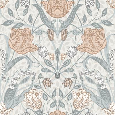 A-Street Prints Tulipa Off White Floral Wallpaper