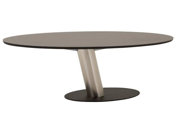 Esstisch Lima von Brees, Grau, Gestell Edelstahl, Oval,