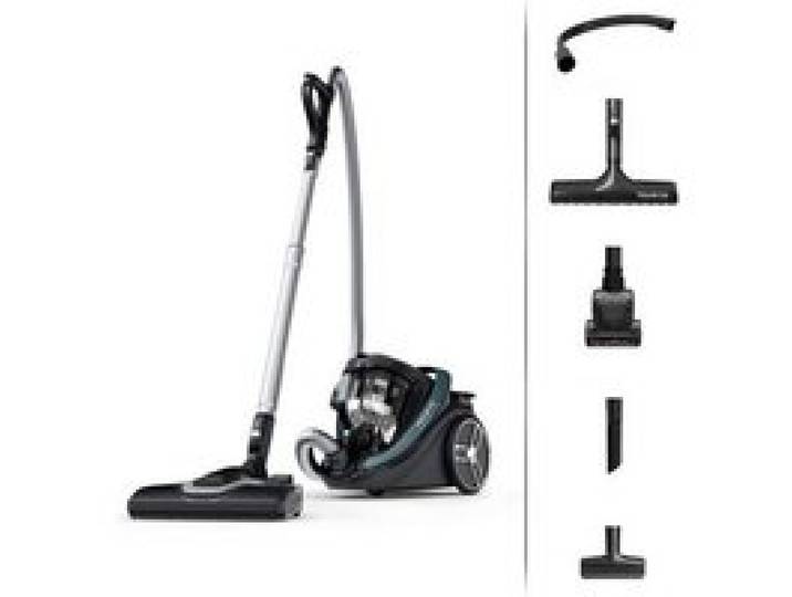 Aspirateur sans sac Rowenta Silence Force Cyclonic Effitech Modèle Total Clean RO7961EA 500 W Noir et Bleu Gris
