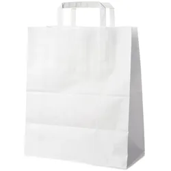 Papiertragetasche weiß 32+16 x 39 cm – 250 Stück