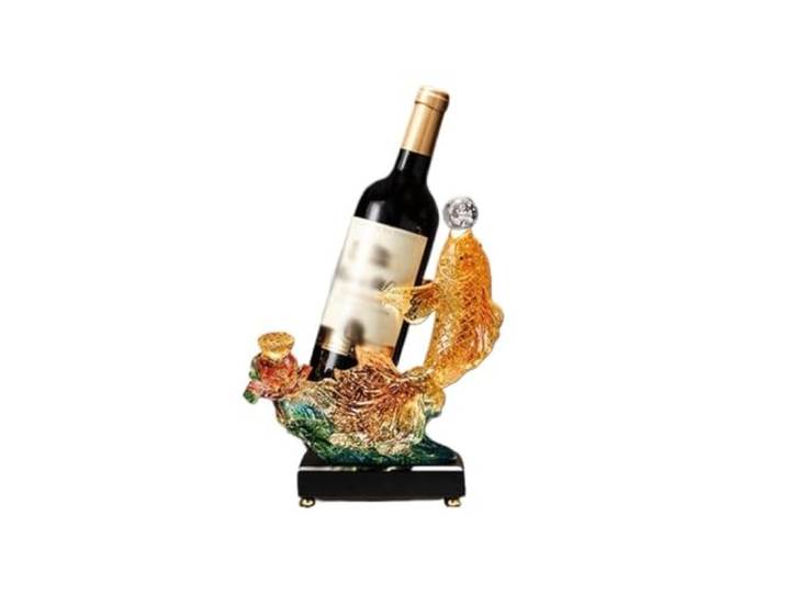 CJHFR472SG Weinhalter Gelbes Karpfen-Weinregal, Tisch-Weinständer for Küchenwein im Schrank Dekoration