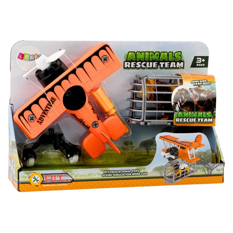 Lean Toys Zerlegbares Leichtflugzeug mit orangefarbenem Löwen (49672757)