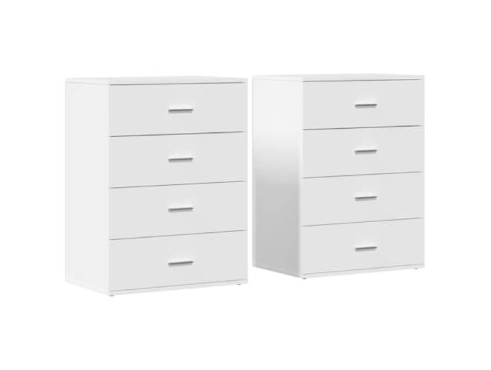 KGHFDVB Sideboard 2er Set Weiß 60x39x80 cm Holzwerkstoff Stauraum für Bücher, Dokumente, Bürobedarf, feuchtigkeitsbeständig, pflegeleicht, mit Schubladen
