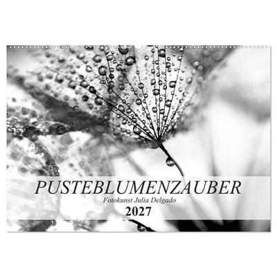 Pusteblumenzauber in schwarzweiß (Wandkalender 2027 DIN A2 quer), CALVENDO Monatskalender