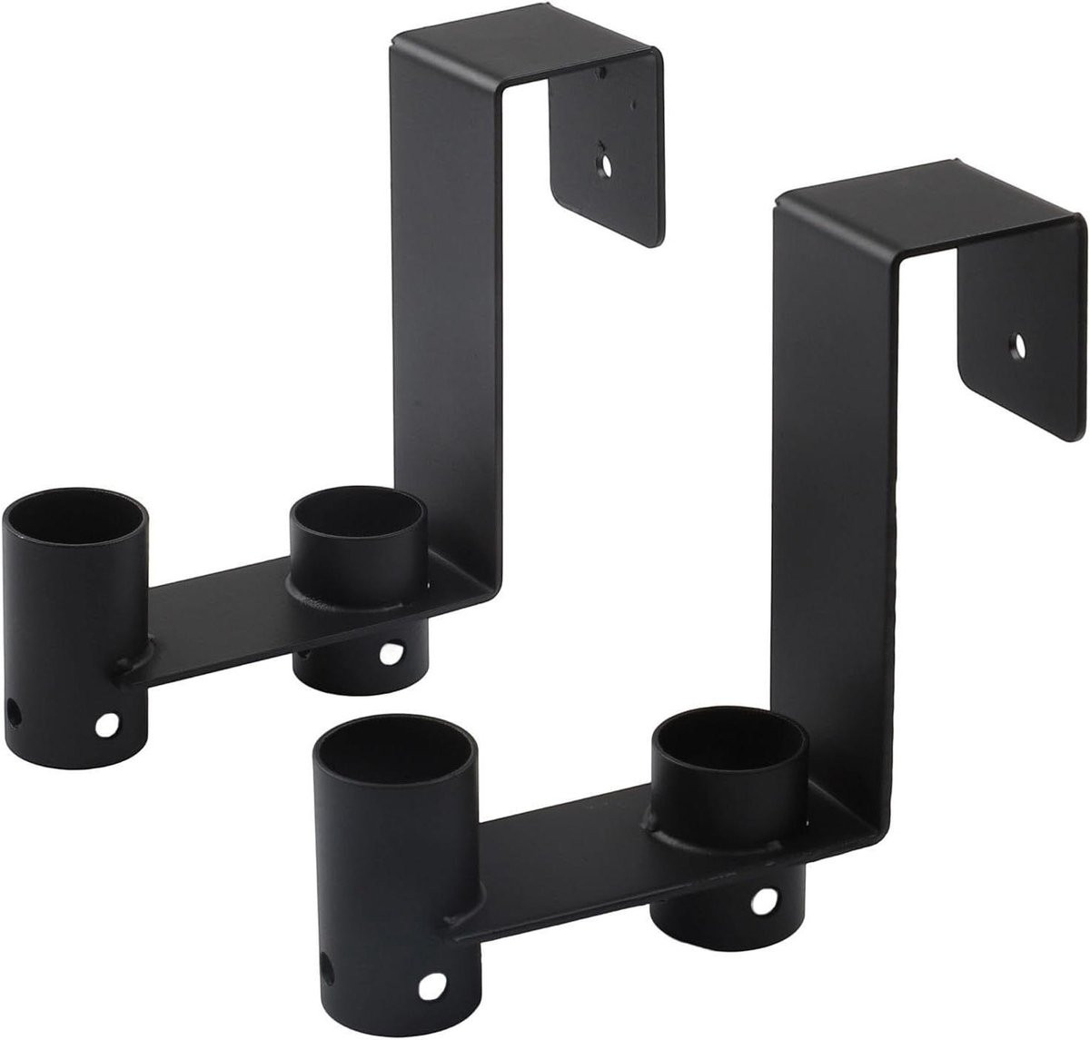 Set van 2 zwarte metalen organizer haken voor zwembadonderhoud