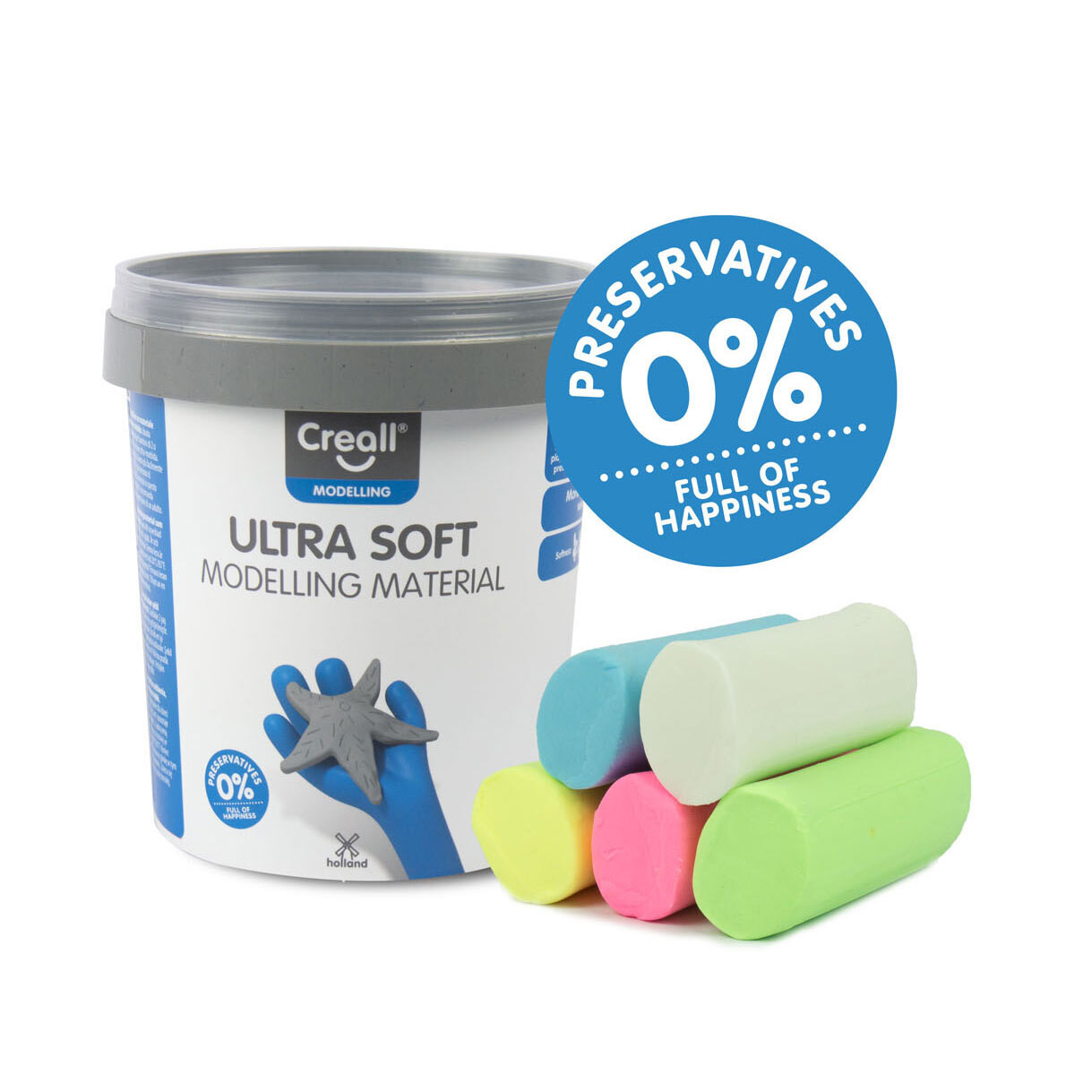 Creall Mini Zijdeachtige Klei Assortiment - 300g - Zachte kleuren