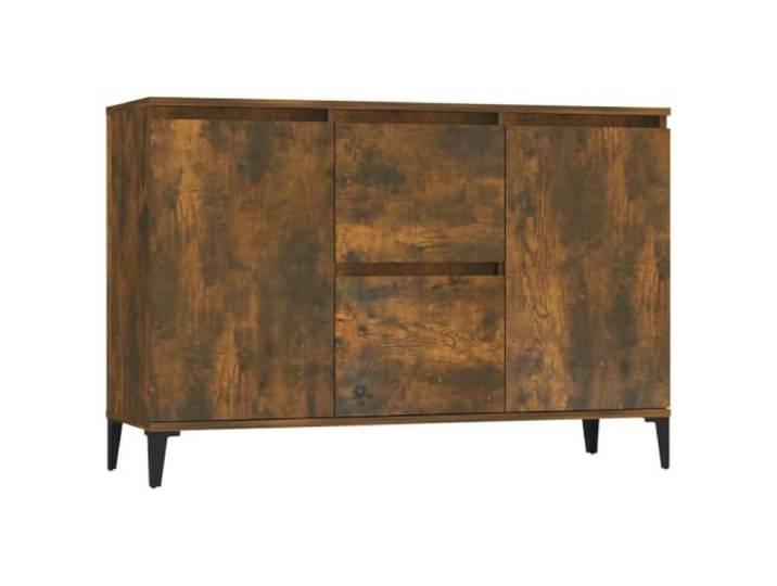 HGFDVCMR Sideboard Räuchereiche 102x35x70 cm Kommode mit Türen Vielseitiger Beistellschrank für Wohnzimmer und Flur mit 2 Türen, 2 Schubladen und robuster Ablagefläche.
