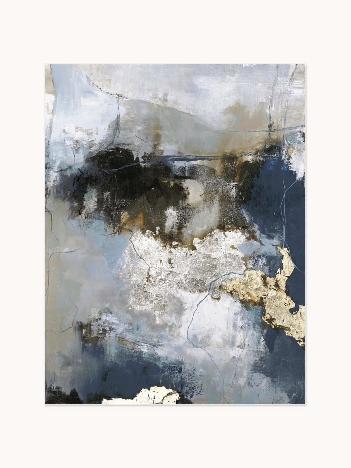 Handbeschilderde canvasprint Waterfall van Malerifabrikken