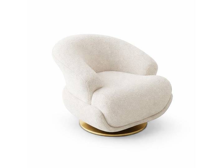 JVmoebel Sessel Bergère Modern Weiß Designer-Bergère Stoff Minimalismus Holz Sessel (1-St)