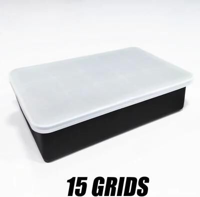 Inspire Curations Large Square Silicone Ice Cube Mold Tray (4 6 8 15 Grid) For DIY Cocktail Ice 6grid with lid