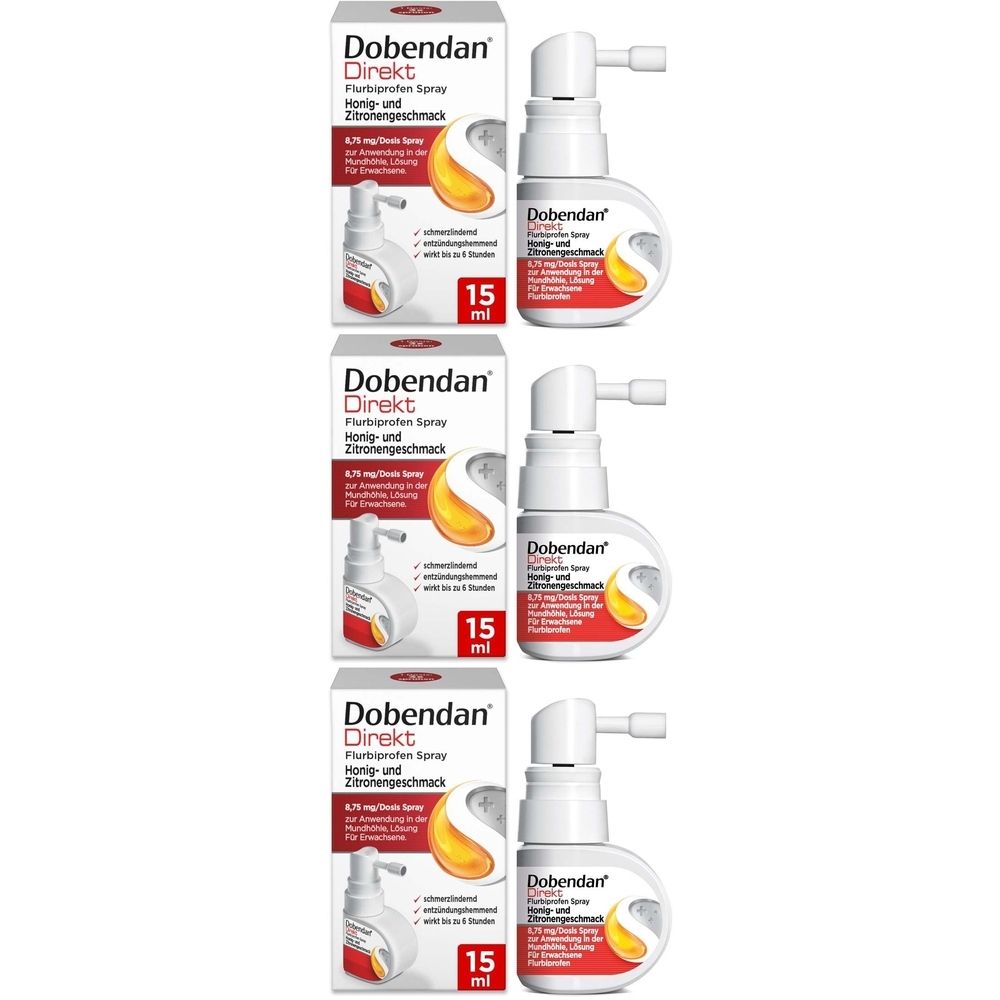 Dobendan Direkt Flurbiprofen Spray Honig & Zitrone 3x 3x15 ml