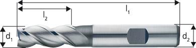FORUM Aluminium-Schaftfräser für Aluminium – kurz, HSS-Co8, Typ W, Oberfläche blank, mit Zentrumschnitt