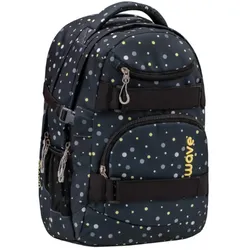 Belmil Schulrucksack Wave Infinity Black And Yellow Dots