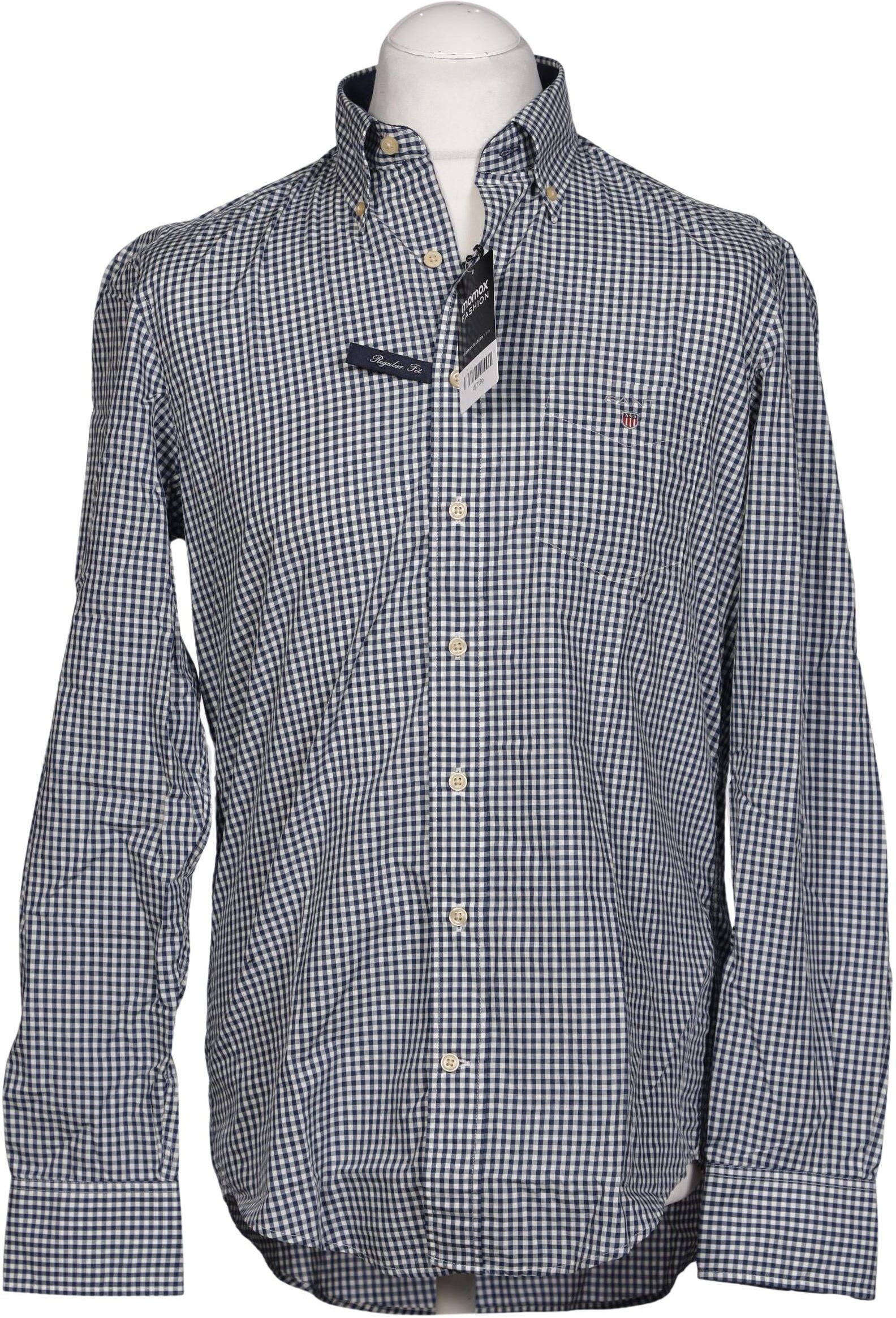Gant Herren Hemd, Marineblau, Gr. M, Baumwolle - Second Hand