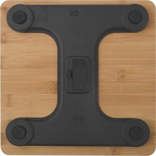 MSV Digitale Personenweegschaal met Bamboe Design - Glas - Tot 180 kg