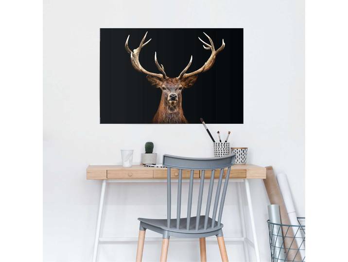 Affiche Cerf Papier Marron 61 x 92 x 0cm