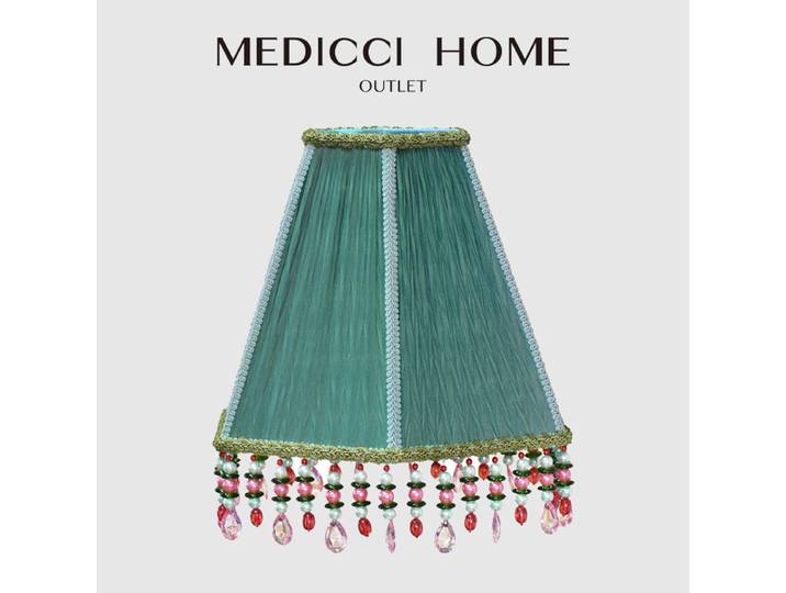 Medicci Home-Abat-jour Boho avec glands perlés, style ethnique bohème, couvercle de lampe de luxe vert rétro, abat-jour d'art de crique