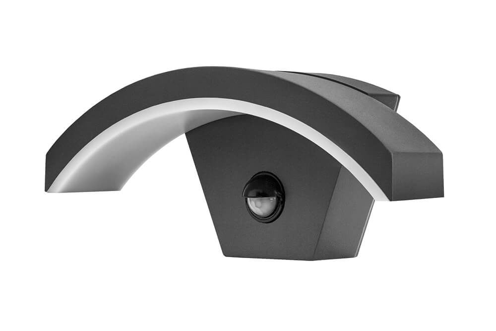 Lyora Design buitenlamp Curve PIR met bewegingssensor - Zwart aluminium