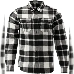 TRIZERATOP Chemise en flanelle, chemise de bûcheron, chemise de travail blanche/noire M